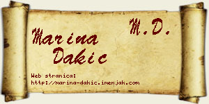 Marina Dakić vizit kartica